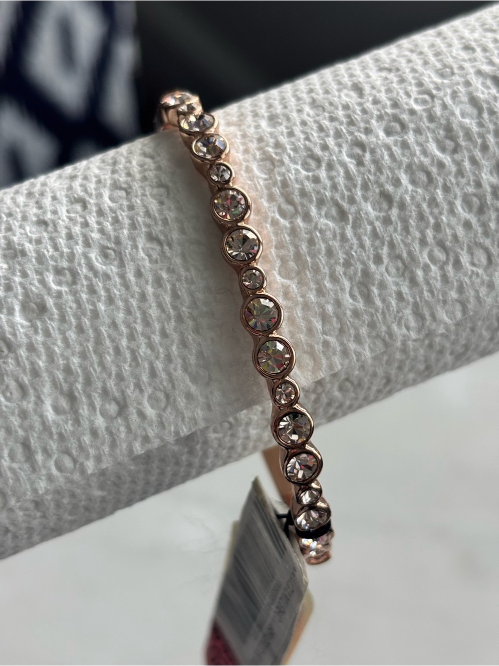 NWT Crystal Bezel Rose Gold Tone Bracelet - Women Jewelry